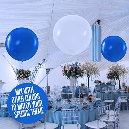 Prextex plavi džinovski baloni - 8 Jumbo 36 inčni plavi Baloni za fotografisanje, vjenčanje, Baby Shower, rođendansku zabavu i dekoraciju događaja - jaki lateks veliki okrugli baloni-kvalitet helijuma