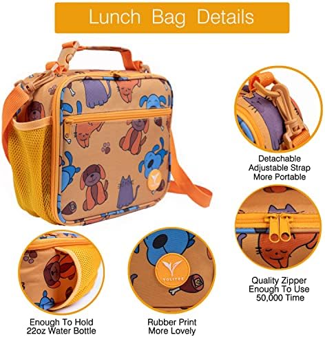 Y YOLITEE izolovana kutija za ručak za djecu, Boys Grils torba za ručak sa naramenicom i držačem za vodene Bottere