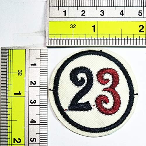 Parita vrlo mali bijeli krug broj 23 sretan broj vezeno željezo na patch crtanim naljepnicama prilično šivanje na zakrpama nagrada