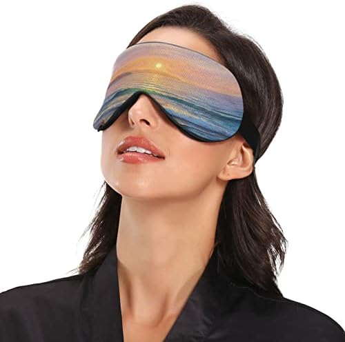 Sunrise Beach prozračna maska ​​za spavanje, cool osjećaj poklopca za spavanje za vrijeme za vrijeme ljetnog odmora, elastično oblikovano