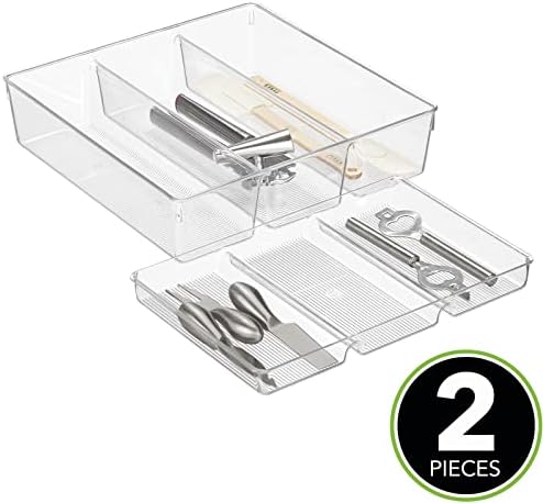 Mdesign set posuda za organizatore plastičnih kuhinjskih fioka-horizontalna kanta za odlaganje za organizovanje pribora za jelo ,