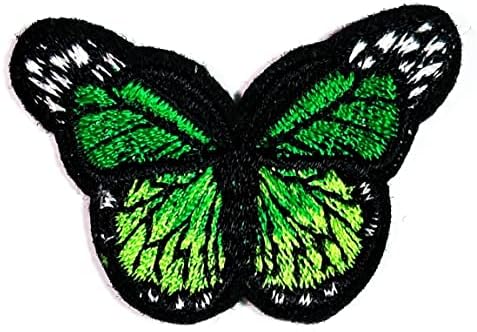 Kleenplus 3kom. Mini crtani film zeleni leptir Patch vezena značka gvožđe na šiju na amblemu za jakne farmerke pantalone ruksaci odeća naljepnica Umjetnost insekti modni zakrpe dekorativni popravak