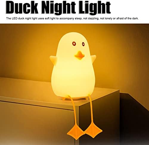 Mxzzand Duck Kids noćno svjetlo, slatka 8 LED LED patka noćno svjetlo za bebe