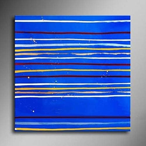 Ručno oslikana uljana slika na platnu Umjetnost apstraktne linije plava vertikalna akril moderni luksuzni zidni dekor Vila Mural ured Neuramljena umjetnička djela slike umjetnost za dnevni boravak Decoratio, plava, 150x150cm(59X59In
