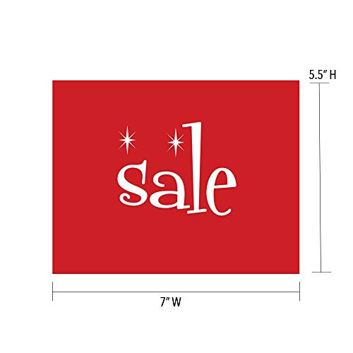 Nahanco CD57S2 Maloprodajna karta za prikaze za prikaze, Prodaja, 5 ½ H x 7 W, crvena s bijelim tiskom sa zvijezdama na skladištu