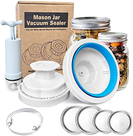 Mason Jar vakuumski zaptivač,komplet za vakuumsko zaptivanje za tegle sa širokim ustima & tegle sa običnim ustima, zaptivač za konzerviranje