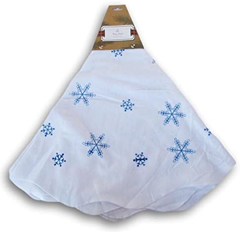 Suknja za božićnu drvvu Supersoft poliester sa snježnim pahuljicama - promjera 41 inča