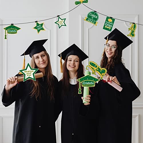 Dekoracije za maturu 2023-42 pakirajte zelene i zlatne štapiće za diplomiranje-klasa 2023 potrepštine za zabavu dekor stolnih Topera