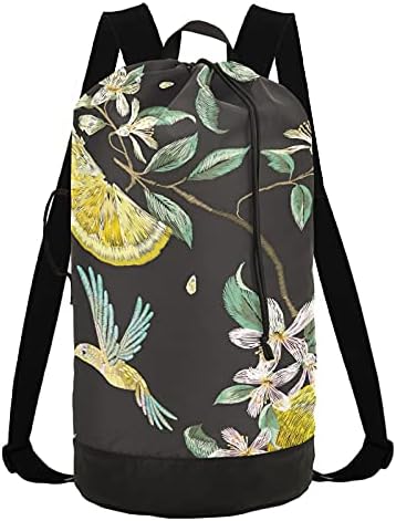 Hummingbird torba za pranje veša sa limunovim cvećem sa naramenicama ruksak za veš torba za zatvaranje vezica viseća korpa za veš za pranje veša stan kamp Essentials
