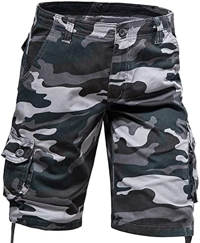 Muški teretni kratke hlače opuštene fit camo vojne kratke hlače na otvorenom više džepne ljetne casual plaćene hlače