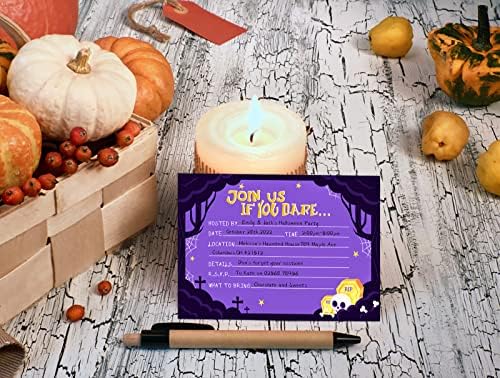 Pozivni kartice za djecu za djecu za djecu od odraslih 12pcs Halloween pozivnice sa koverte Ghost Skull Halloween poziva kartice za rođendanski tuš za bebe Halloween Party Favories