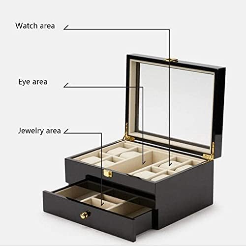 WQLYK multifunkcionalni drveni okvir nakita nakit sat kutija za skladištenje ormar za poklon za prikaz