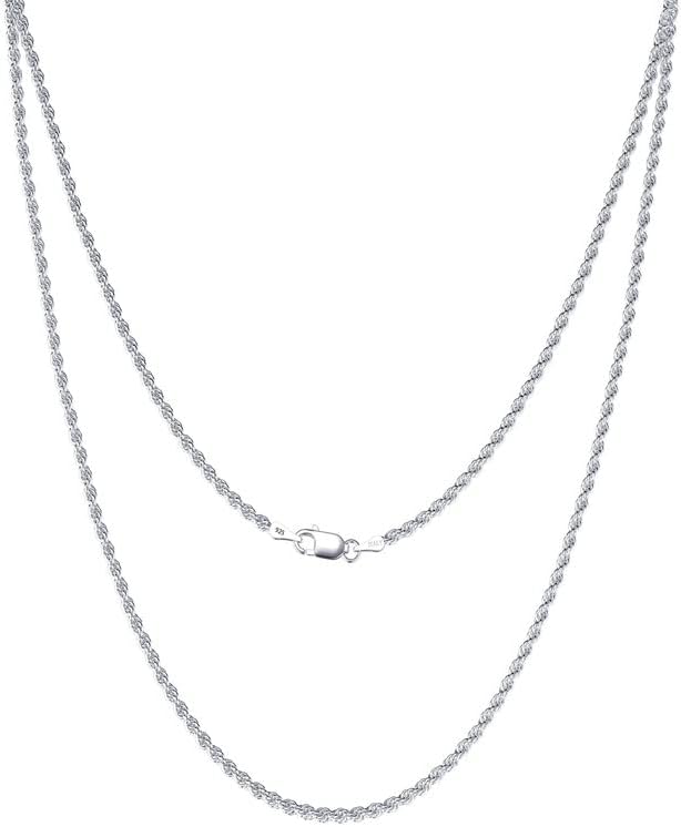 Srebrna ogrlica za žene muškarci 925 Sterling Srebrna kopča 2mm 2.5 mm 3mm 4mm 5mm lanac od užeta Srebrni Lanac za muškarce lanac