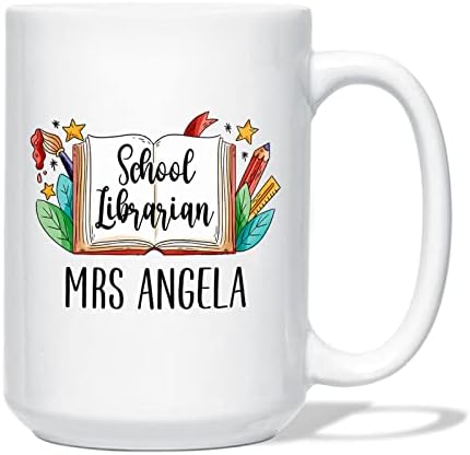 Šolja školskog bibliotekara, personalizovana Bibliotekarska šolja za kafu, šolje za bibliotekara po meri sa imenom, poklon bibliotekara,
