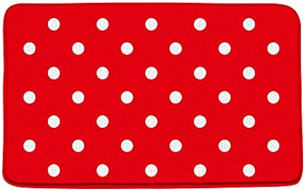 EDOMGNIH Polka Dot Mat za kupanje Vintage Doodle crvene bijele Polka Dots geometrijski modni dekor za kupaonicu od mikrovlakana Memory Foam podloga za kupanje prostirke, 18x30 inča