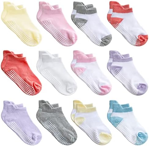 12 parova bebe non klizne čarape za gležnjeve s nerištenim hvataljkama potplati za novorođenčad novorođene dječje dječake Dječje djevojke