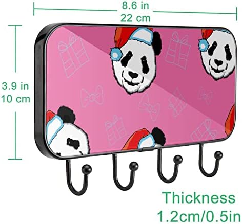 Panda ružičasti print kaput nosač zidni nosač, ulazni kaput nosač sa 4 kuka za kapute kaputi za ručnik torbica ogrtači kupaonica u kupaonici dnevni boravak
