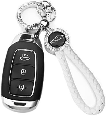 BLING CAR Metal kožni ključevi, univerzalni držač za ključeve kože - sa rutičnim D-prstenom i odvijačem od 360 stepeni