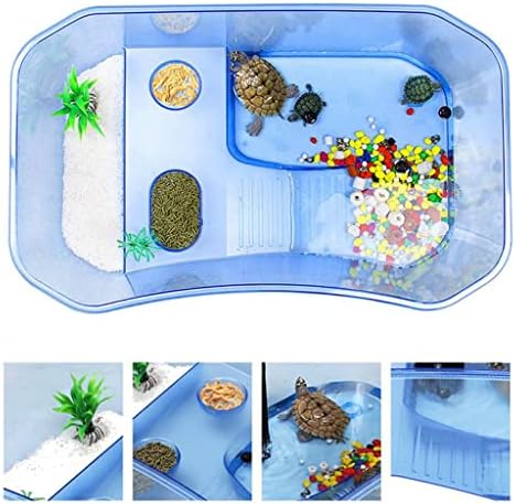 LEPSJGC Reptile Turtle Tortoise Vivarium Box akvarijum rezervoar sa rampom za kupanje Vivarium Box