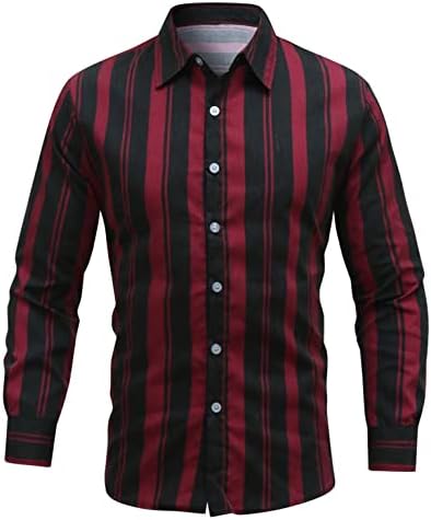 Košulja za muškarce, F_Gotal Muške majice Modna dugačka bagsty polka dot Ispis casual gumba Retro Tees bluza vrhovi
