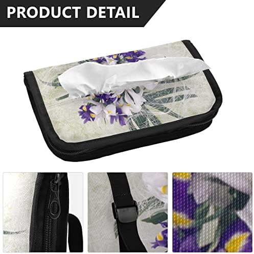 Držač za automobilski tkivo ljubičasto-bijelo-iris-cvijeće tkivo dispenzer salvete za salvete BackSeat futrola za tkivo