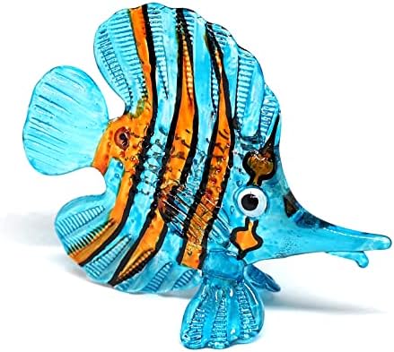 Zoocraft staklena riba figurica plavi akvarij ručni minijaturni ručni ručni kolekcionari