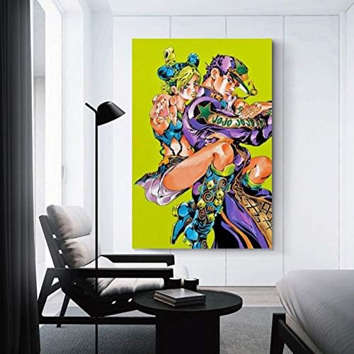 GCOCL JoJo Jolyne Cujoh i Jotaro Anime Poster platno umjetnički Poster i zidna umjetnička slika Print moderni posteri za uređenje porodične spavaće sobe 08x12inch