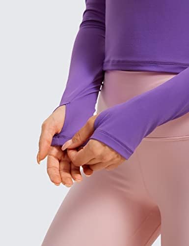 CRZ joga dugih rukava za žene za žene vježbanje obrezane vrhunske yoge vitke fit atletičke majice sa rupom palca