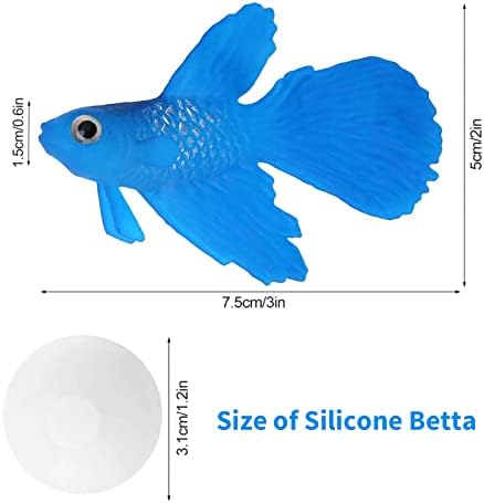 Aquamonica Aquarium umjetni silikon Betta, male ribe životne lažne ukrase za ukrašavanje rezervoara za ribu, izdržljiva sigurna umjetna