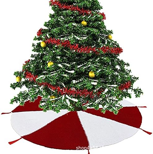 Huijie suknje za božićne drva - Xmas party ukras poklon pletena tassel crvena suknja od bijelog drveta, turistički orimenti za jastuke