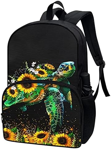 Cozeyat suncokretov kornjača Dječji ruksaci za dječake Djevojke nazad u školu, zip oko laptop torbe za putovanja, lagana školska sportska