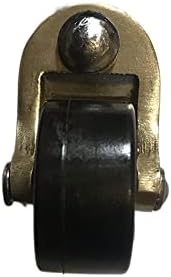 4pcs / lot Vintage mesingani kotačići za okretni kotači, okretni kotači sa crnim gumenim prstenom za namještaj, vanjski promjer 31