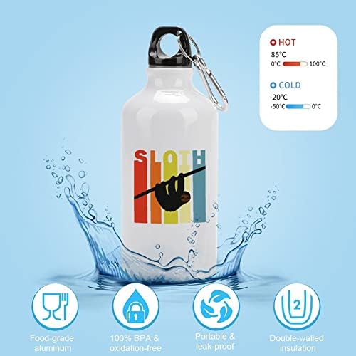 Slatka retro Sloth Sport Aluminium boce za prenosive sportske vode sa karabinom i uvijanjem