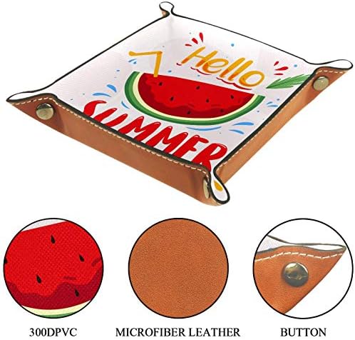 Lyetny Pozdrav ljetni lubeno-prodavač pladanj za skladištenje plantaža Bedside Caddy Desktop ladica Promijeni kvensku novčaniku kovanica kutija za skladištenje ladica Valet, 20,5x20,5cm