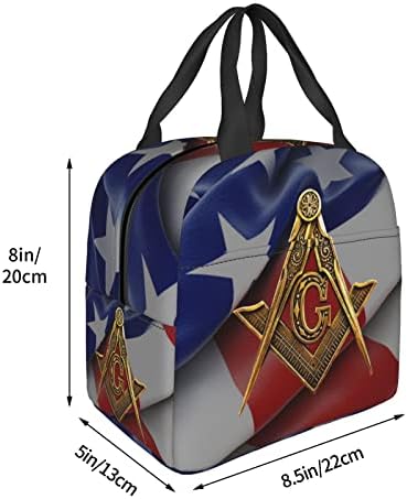 Swpwab USA Mason Flag Gainesville Masonic Ponovna prenosna folija zadelirana izolirana bento torba za muškarce i žene