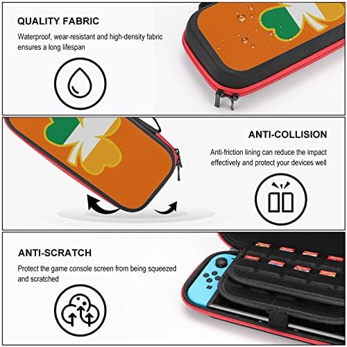 Irski Shamrock prekidač za nošenje kućišta zaštitna pokrivačica Tvrđena školjka Travel torbica kompatibilna sa Nintendo prekidačem