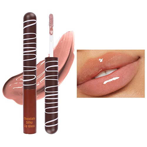 Xiahium Lip Base Chocolate Lip Glaze hidratantna hidratantna trajna hidratacija ne ljepljiva gola vodena svjetlost efekat šminke ženski 5.5 ML sjajila za usne