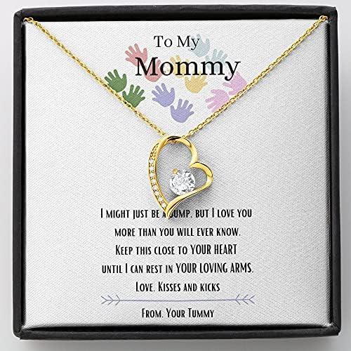 Nakit za karticu poruke, ručno izrađena ogrlica - personalizirana ogrlica od srčanih poklona, ​​na moju mamu, volim te, mammy ogrlica, bebin bump poklon, nova mama poklon od muža, mamy poklon