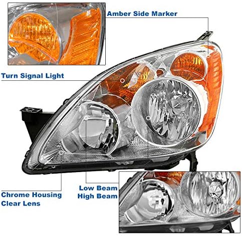 ZMAUTOPARTS zamjena farovi farovi Chrome sa 6,25 plava LED DRL svjetla za 2005-2006 Honda CR-V CRV
