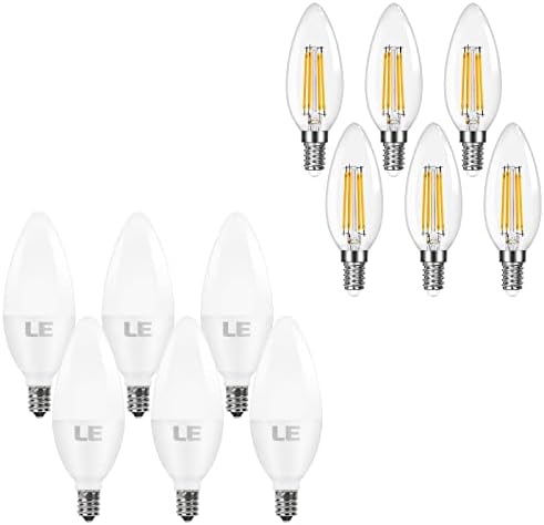 Leprolele Bundle-Daylight White 5000k Candelabra sijalice & amp ;zatamnjene toplo bijele 2700k LED Sijalice