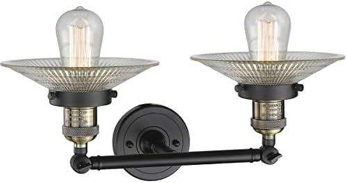 Inovacije 208-BAB-G2-LED 2 svjetlo Vintage dimabilna LED kupaonica utakmice, Crni Antikni mesing