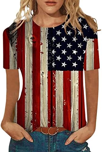 SAD Zastava Tee Shirt žene 4. jula poklon T Shirt Inpendence Day Summer Tees bluze Funny grafički Crewneck Tops