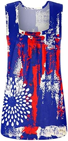 4. jula Torbi za košulje za žene USA zastava Ljetne casual rukave majice zvijezde Striped Patriotic Atletic Cisterne