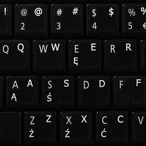 Poljske oznake programerske tastature na prozirnoj pozadini sa bijelim slovima