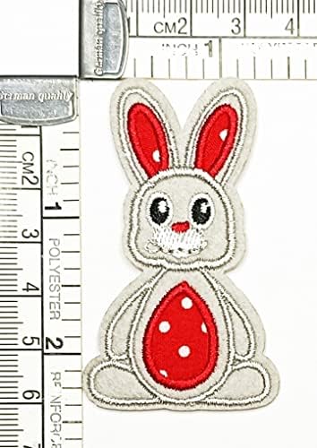 Kleenplus 3kom. Gray Rabbit Cartoon Kids Patch vezena značka gvožđe na šiju na amblemu za jakne farmerke pantalone ruksaci odeća naljepnica Arts fashion Patches Decorative Repair