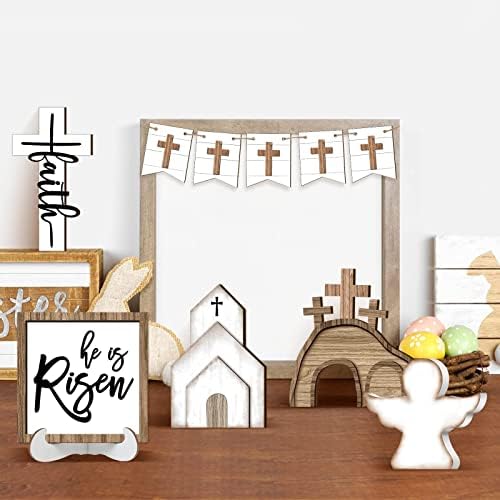 Male ladice Uskršne rezimere Decor Decor Easter Table Drveni ukrasi znakovnice TABLETOP Farmhouse Dekor za uskrsnu kuhinju Kuhinja