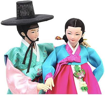 ParkssisangBang Korejske tradicionalne lutke za rukotvorine Sarang-Ga Kolekcionarska slika Hanbok poklon