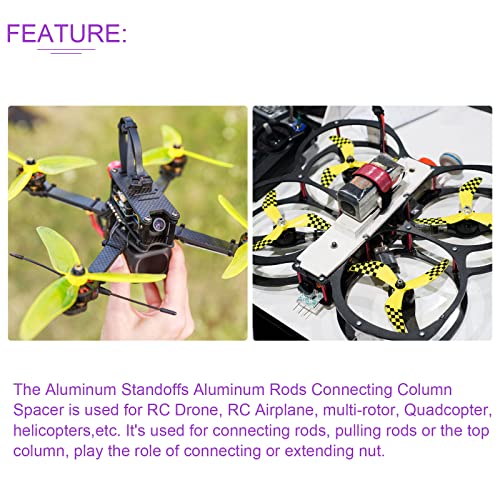 Dmiotech 2 pakovanje m3x20mm aluminijumski krug odstojnog udarnog kruga za RC FPV Drone DIY dijelove ružičaste