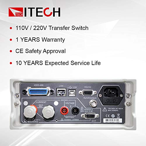 ITech 600vrms / 20arms digitalni mjerač snage, 0.5 Hz do 100KHz frekvencijski propusni opseg, laboratorijski analizator snage Ua test