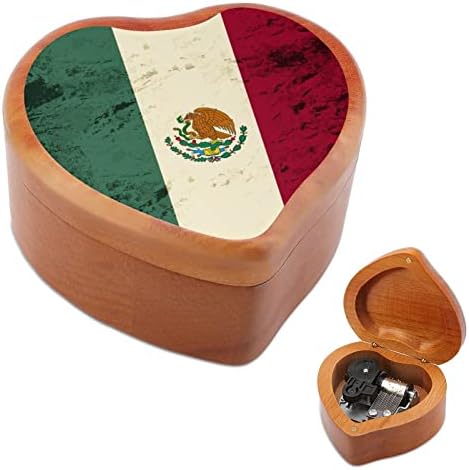 Retro Mexico zastava za zastavu Glazbeni box drvene muzičke kutije Najbolji poklon za godišnjica božićnog rođendana
